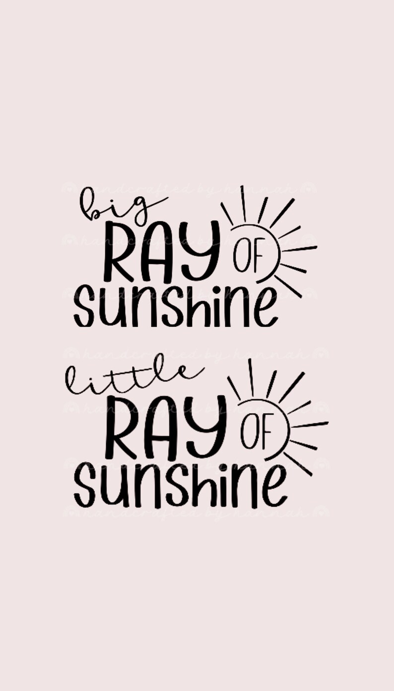 Big Little Ray of Sunshine Two Files SVG PNG Design for Sublimation ...