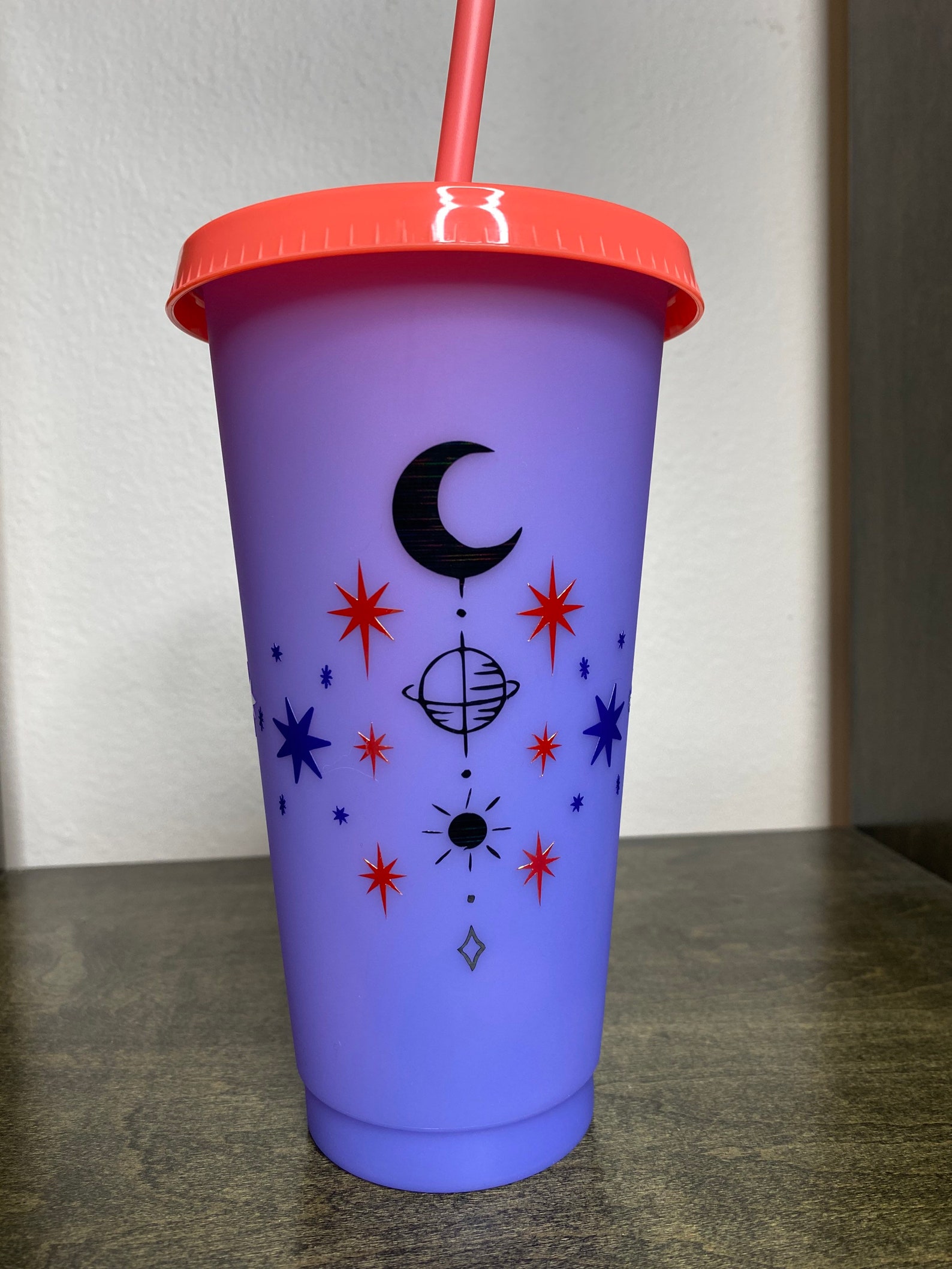 Moon and Stars Cup Color Changing Cup Zodiac cup Travel Etsy