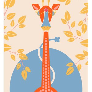 Blue & Orange Giraffe Animal Print