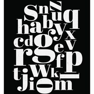 Black Alphabet Typography Print