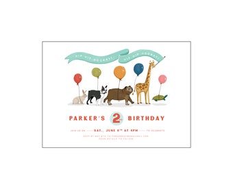Invito per il compleanno dei bambini e-mail: "Animal Parade"