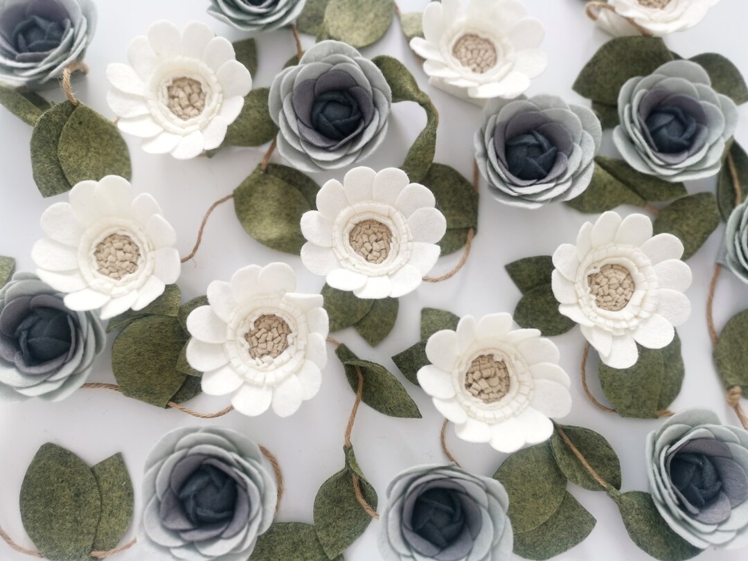 Floral Garland Felt Flowers Garland Nursery Decor Baby Etsy