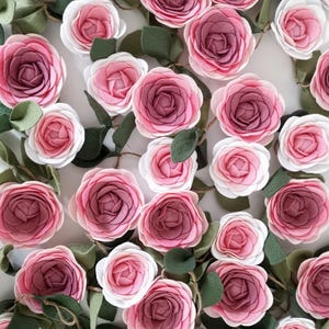 Pink Ombre Felt Flower Garland, Floral Wall Hanging, Nursery Decor, Wedding & Party Decoration image 13