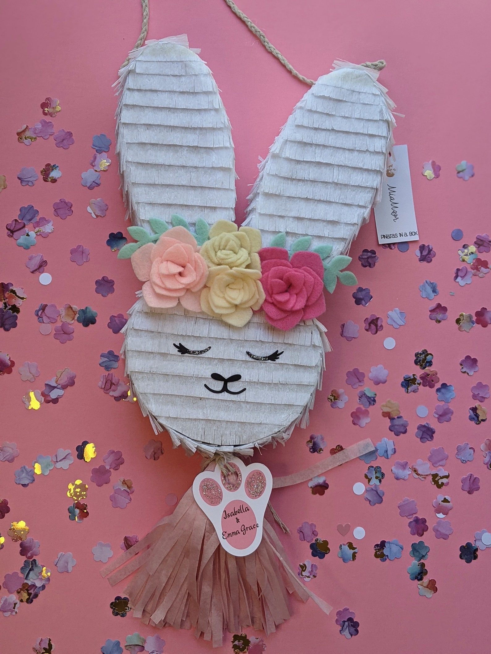 Easter Bunny Mini Pinata Piñata de cuerda de tracción pinata Etsy