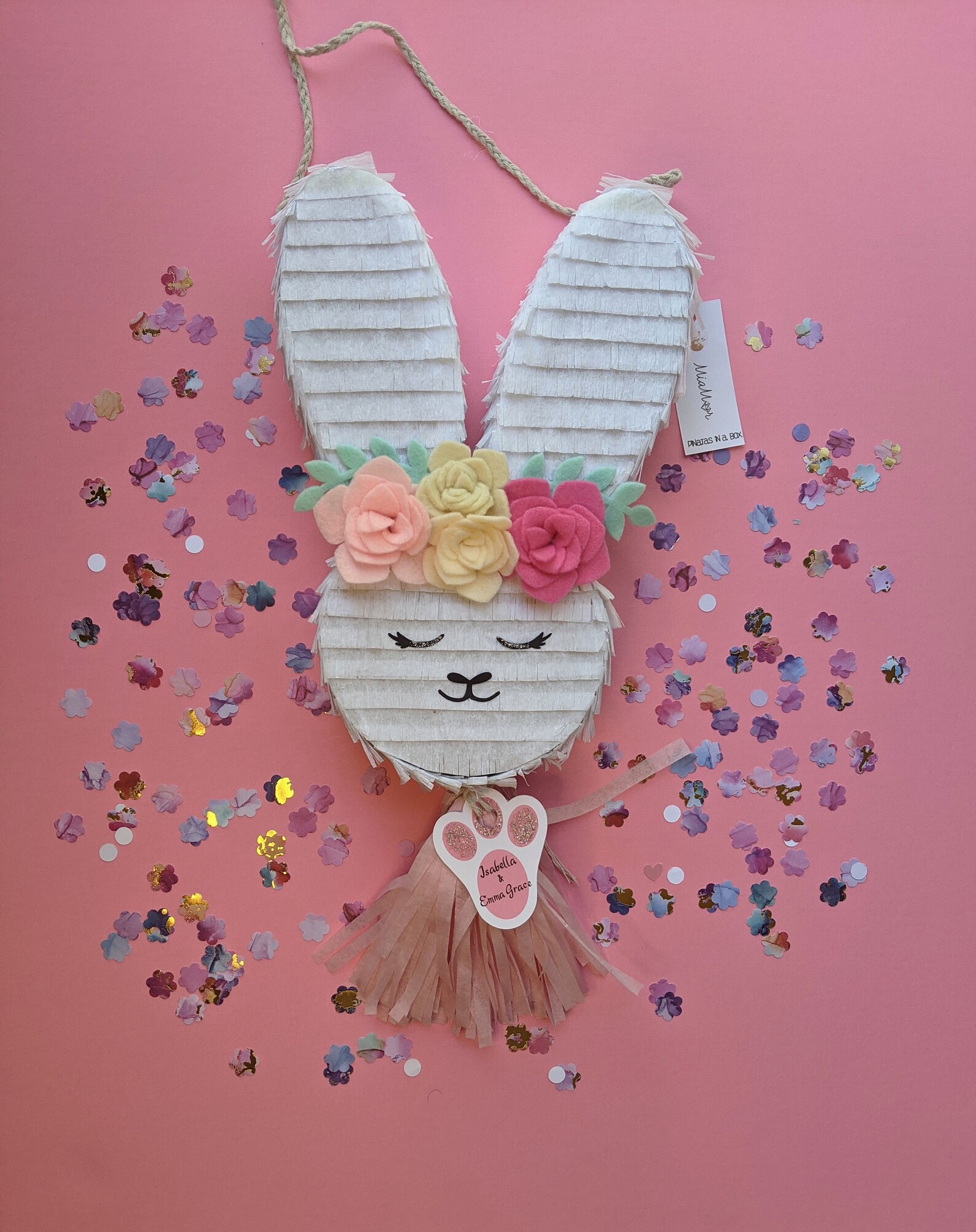 Easter Bunny Mini Pinata Piñata de cuerda de tracción pinata Etsy
