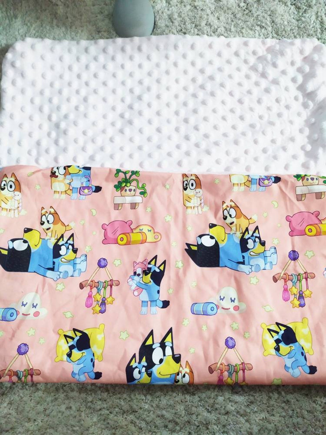 Bluey baby blanket handmade with love Etsy