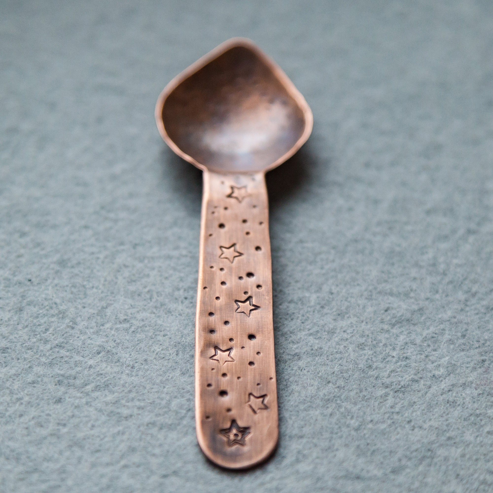 Copper spoon for salt and spices Hammered spoon Spoon with Etsy