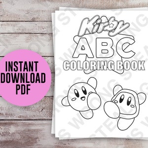 Kirby ABC Coloring Book - Instant Download PDF