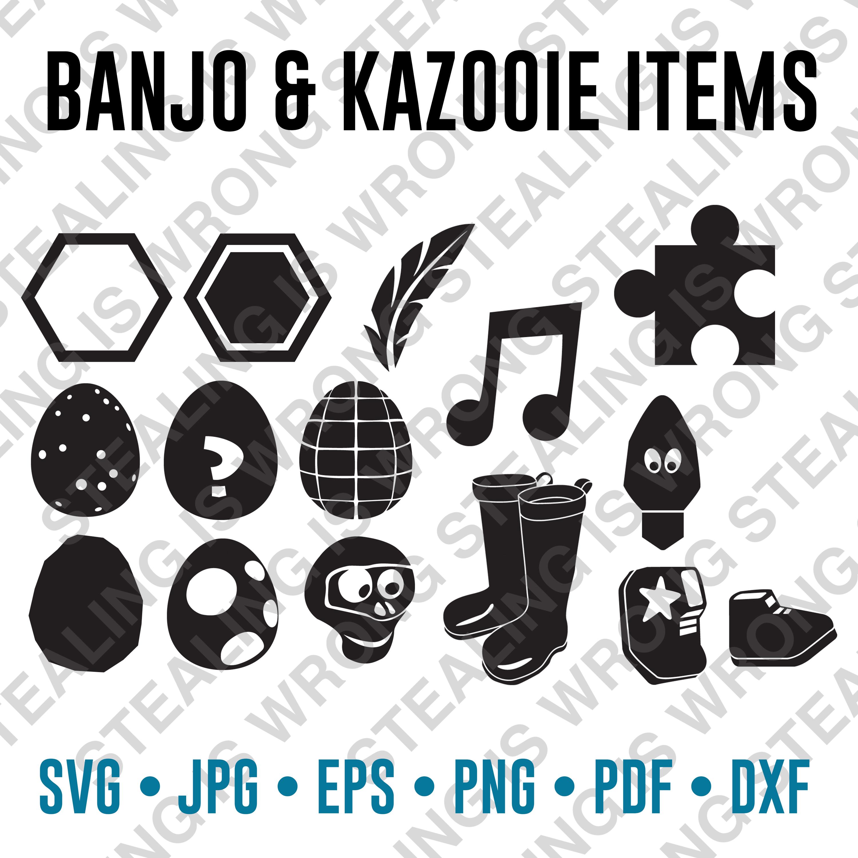 Banjo Kazooie Items | Digital Files Only | Svg, Jpg, Png, Eps, Pdf