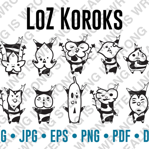 Legend of Zelda Koroks | Digital Files Only | svg, jpg, png, eps, pdf, dxf