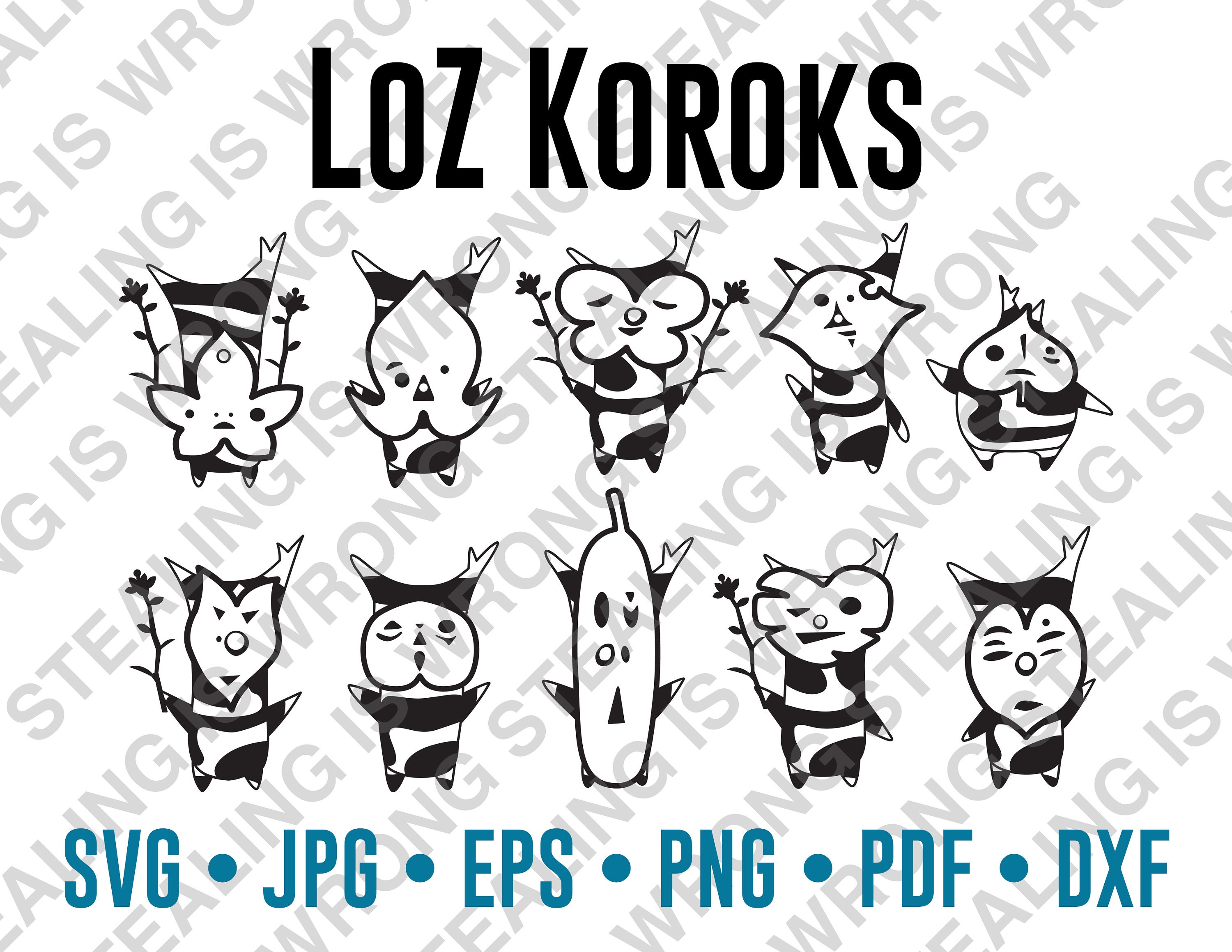 Legend of Zelda Koroks | Digital Files Only | Svg, Jpg, Png, Eps