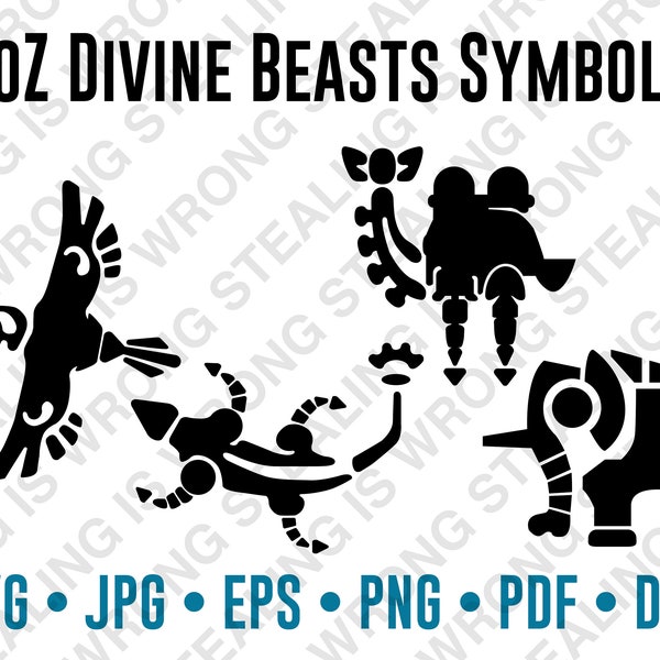 Legend of Zelda: Breath of the Wild | Divine Beasts Symbols | Digital Files Only | svg, jpg, png, eps, pdf, dxf