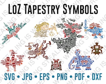 Legend of Zelda: Breath of the Wild | Tapestry Symbols | Digital Files Only | svg, jpg, png, eps, pdf, dxf