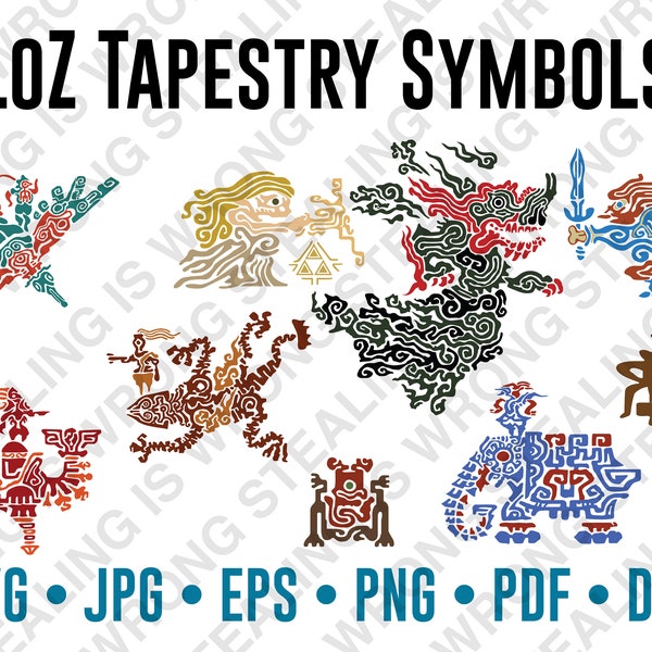 Legend of Zelda: Breath of the Wild | Tapestry Symbols | Digital Files Only | svg, jpg, png, eps, pdf, dxf