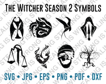 The Witcher Season 2 Symbols | Digital Files Only | svg, jpg, png, eps, pdf, dxf