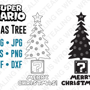 Super Mario / Árbol de Navidad / Sólo archivos digitales / svg, jpg, png, eps, pdf, dxf