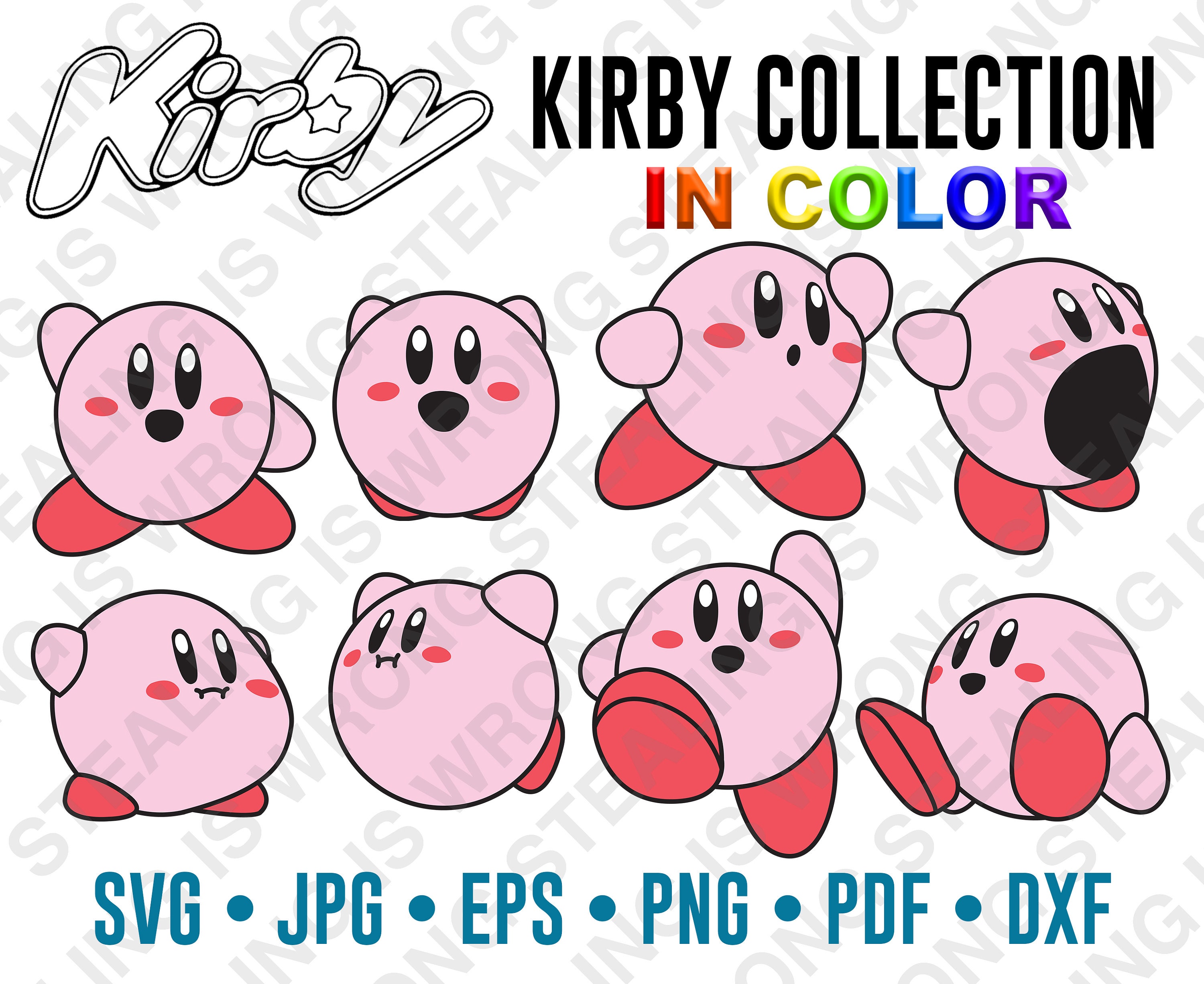 Kirby Collection color Digital Files Only Svg Jpg Png - Etsy