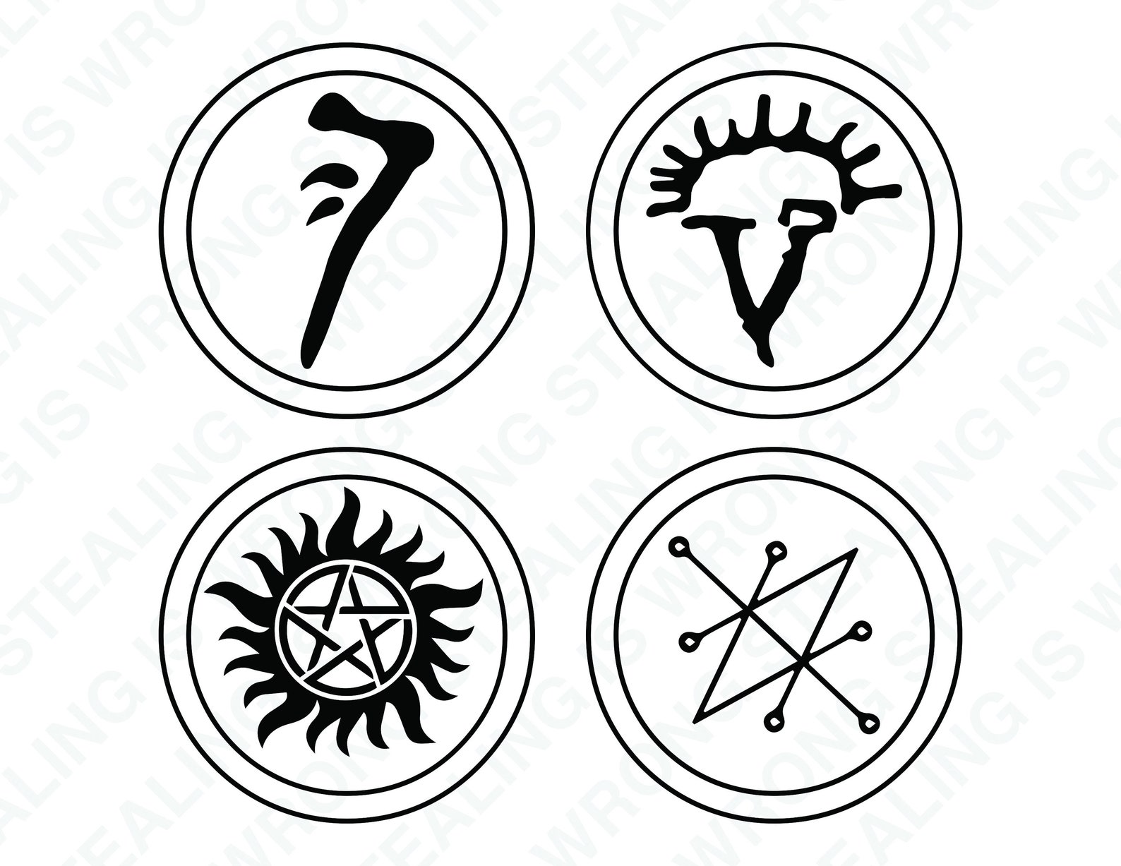 Supernatural Symbols Text | Digital Files Only | Svg, Jpg, Png, Eps