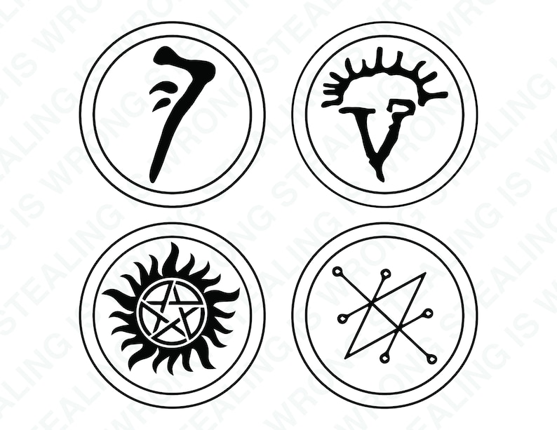 Supernatural Symbols Text Digital Files Only Svg Jpg Etsy