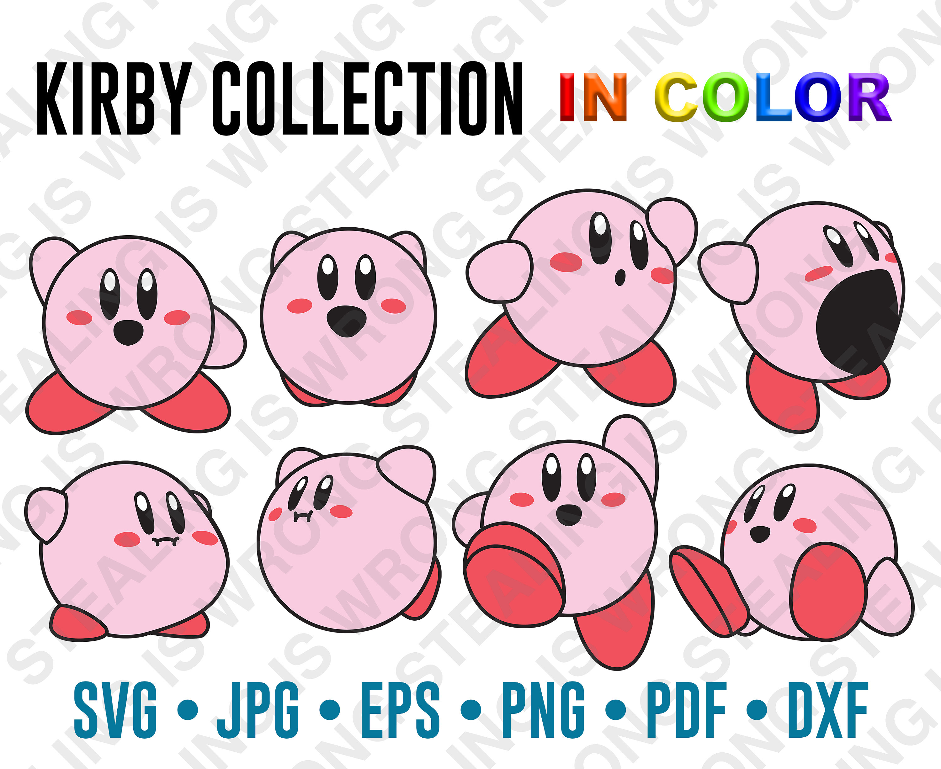 Kirby Collection color Digital Files Only Svg Jpg Png - Etsy