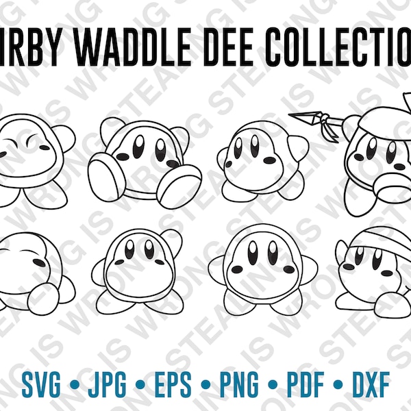 Kirby Kollektion: Waddle Dee | Nur digitale Dateien | svg, jpg, png, eps, pdf, dxf