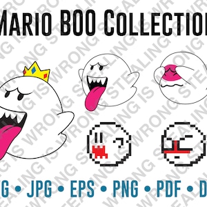 Mario BOO! Kollektion | Nur digitale Dateien | svg, jpg, png, eps, pdf, dxf