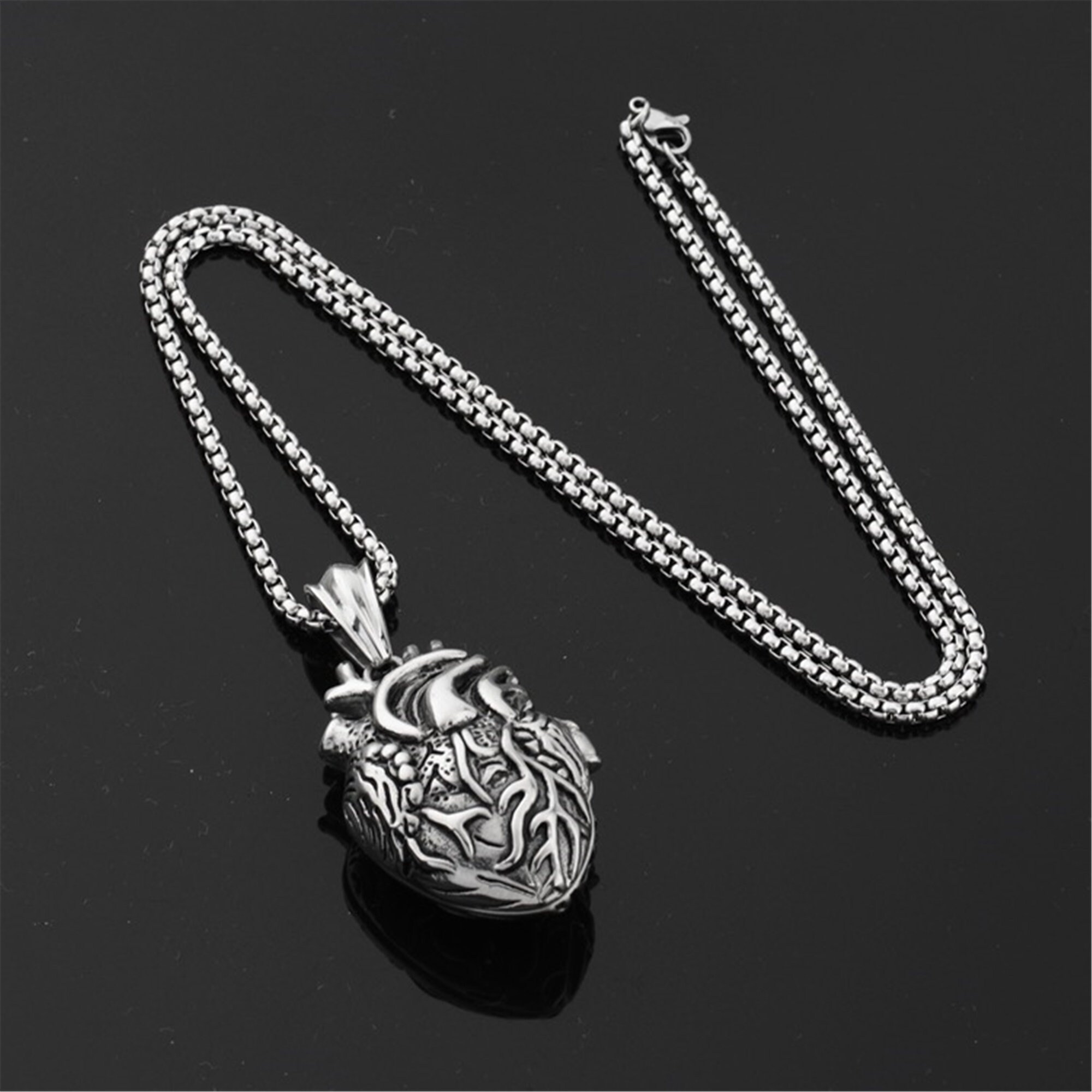 Anatomical Heart Locket Necklace Anatomy Jewelry/protection Etsy