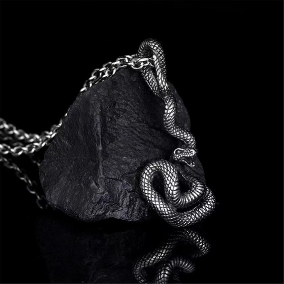 Silver Snake Necklace Snake Jewelry Vine Snake Pendant Snake Pendant Snake Charm Serpent Jewelry Silver Snake Animal Jewelry Snake Chain