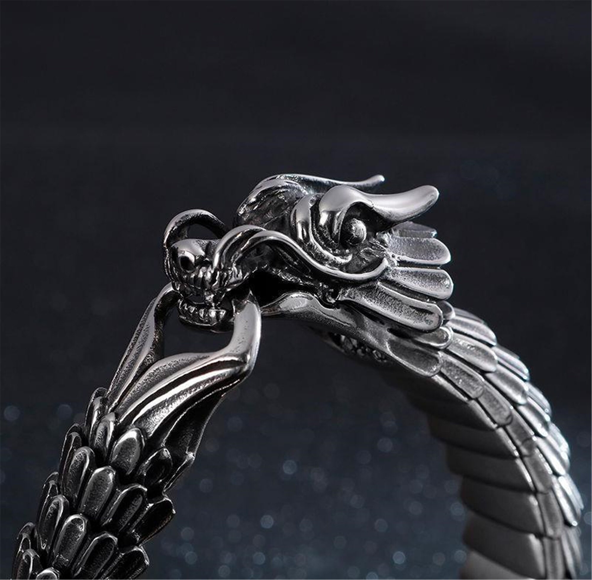 Detailed Dragon Bracelet For MenViking Dragon Jewelry Gift Etsy