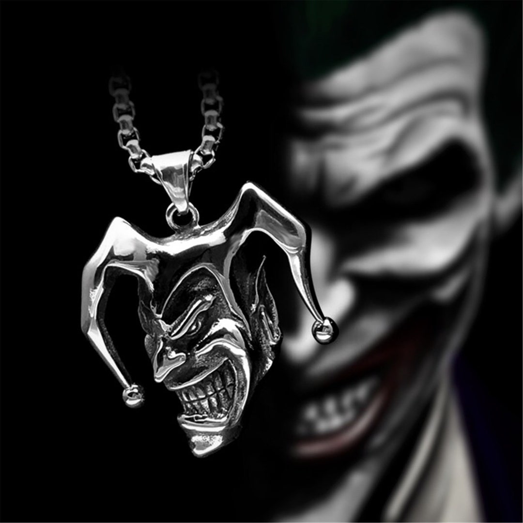 Joker Pendant Necklace Eboy Jewelry Genuine Accessory W/ Clown Pendant