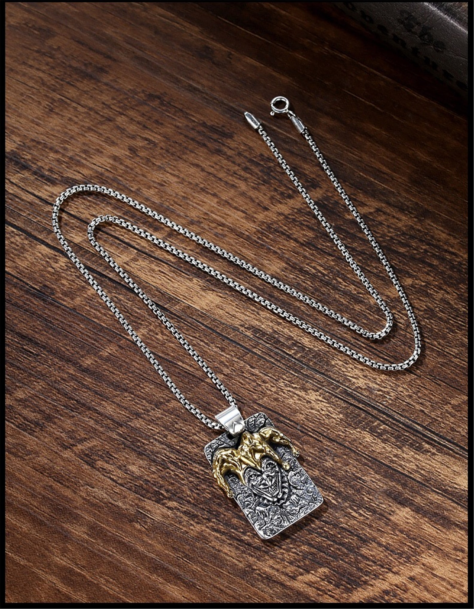Joker Pendant Necklace Sterling Silver Eboy Jewelry Genuine Etsy
