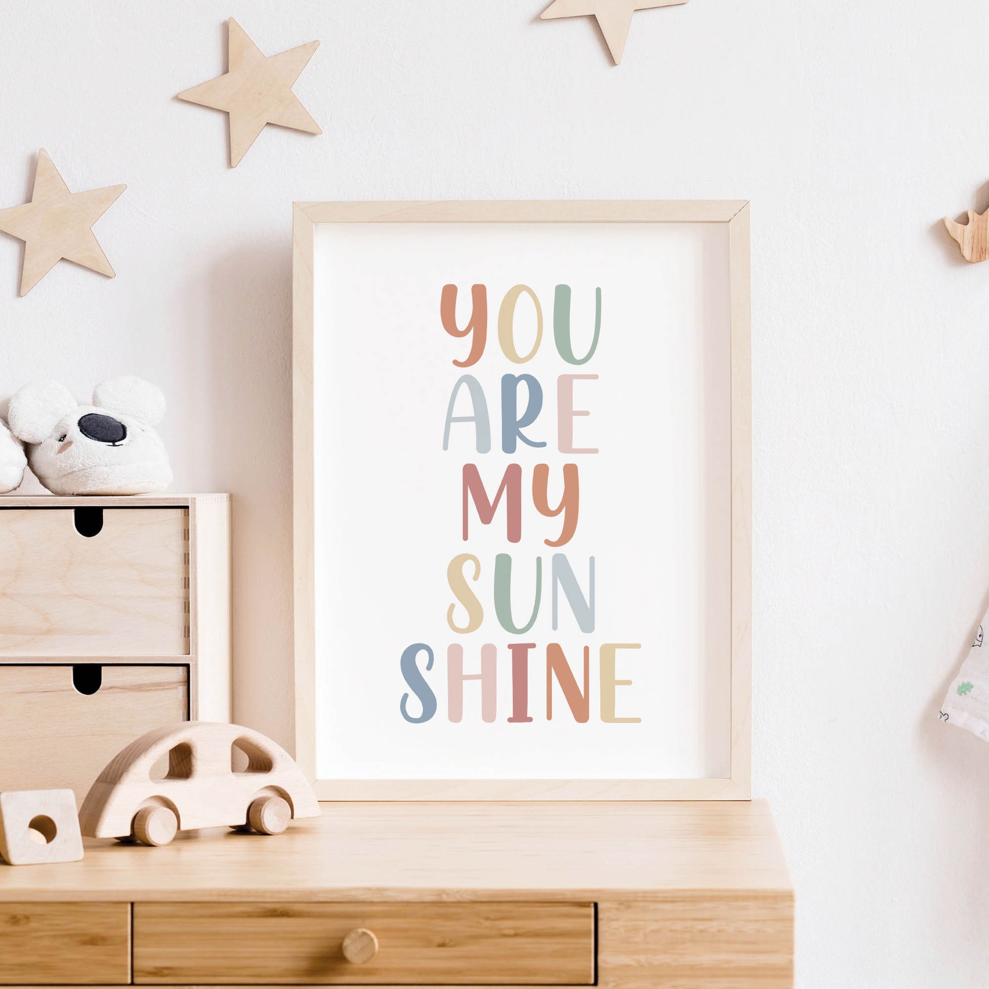 You Are My Sunshine Wall Art Print Rainbow Nursery Decor Etsy