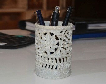 Soapstone pen holder/Vase
