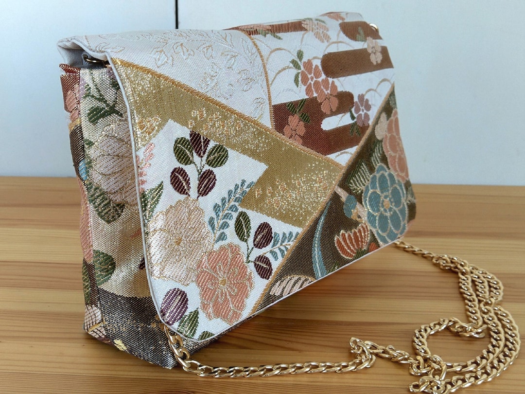 Obi Clutch Bag / 2 Way Bag / Vintage Silk Obi Bag / Flowers Etsy