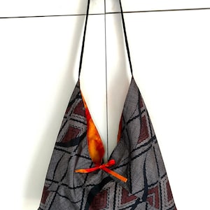 Sac Azuma / Sac traditionnel japonais / Sac kimono en soie /  Sac réversible / Sac pliable / Sac en soie / Sac écologique / Sac compact