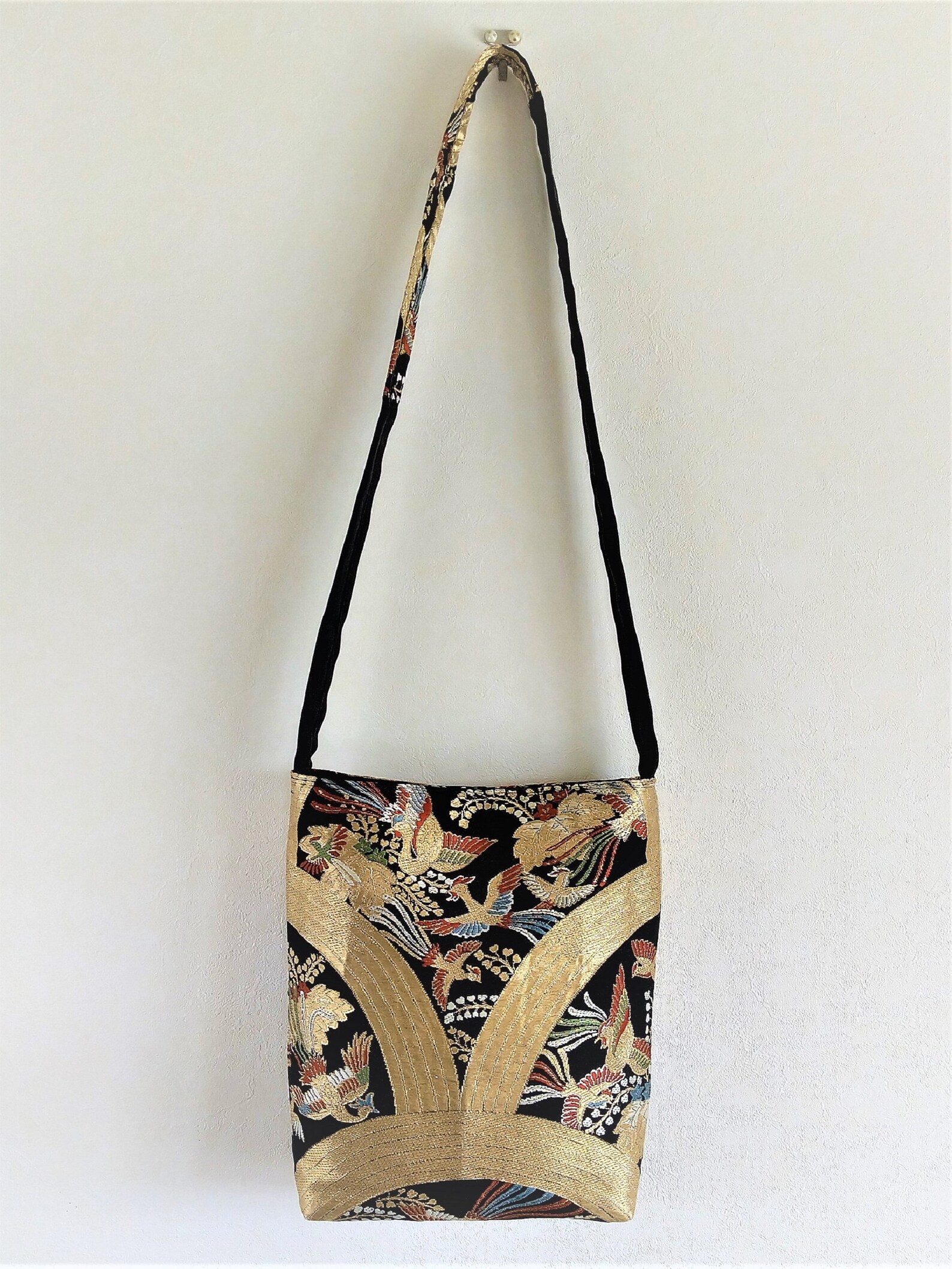 Japanese obi shoulder bag / Vintage silk obi / Traditional Etsy