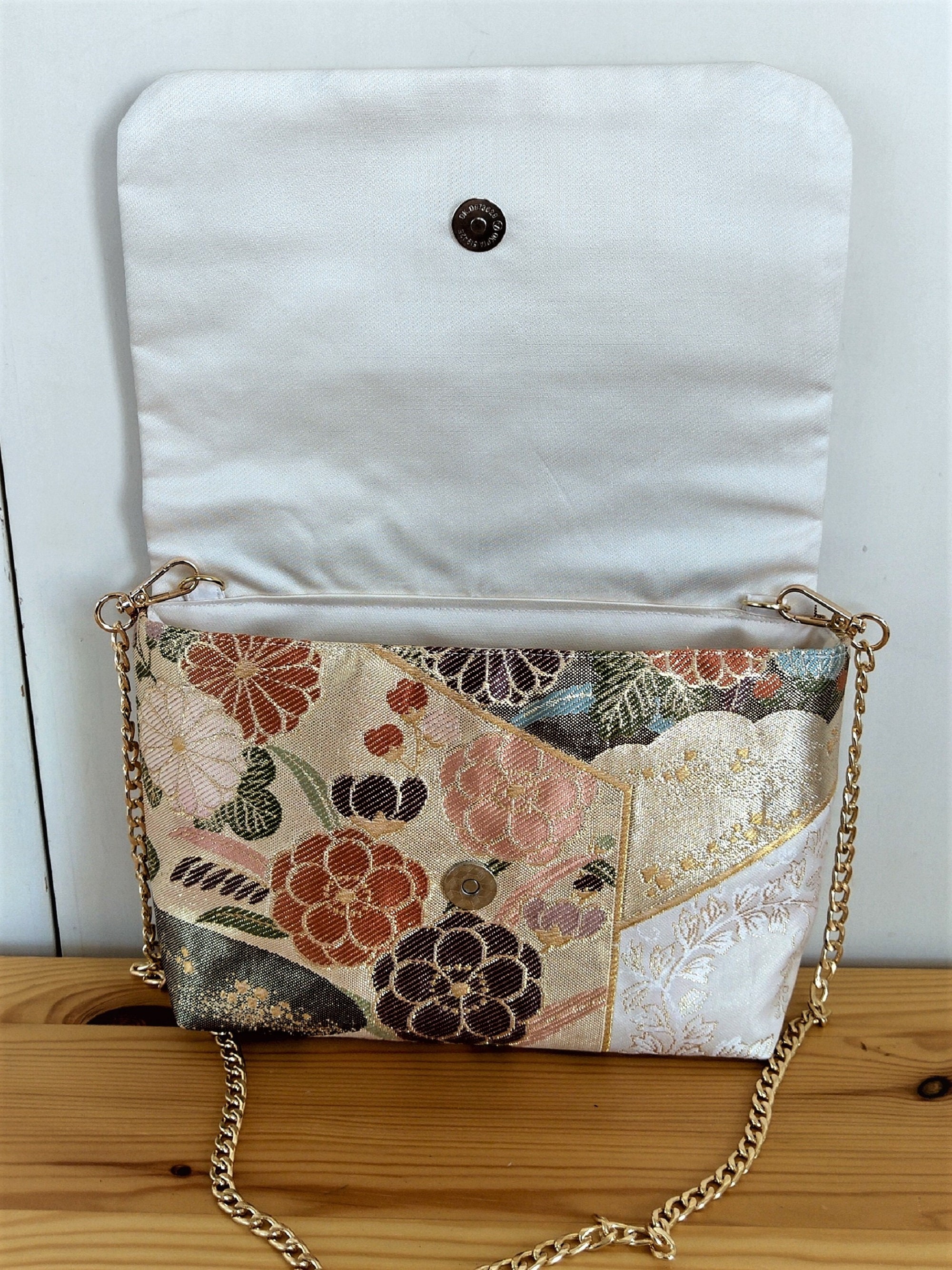 Obi Clutch Bag / 2 Way Bag / Vintage Silk Obi Bag / Flowers Etsy