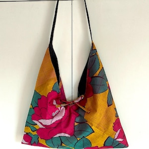 Sac Azuma / Sac traditionnel japonais / Sac kimono en soie /  Sac réversible / Sac pliable / Sac en soie / Sac écologique / Sac compact