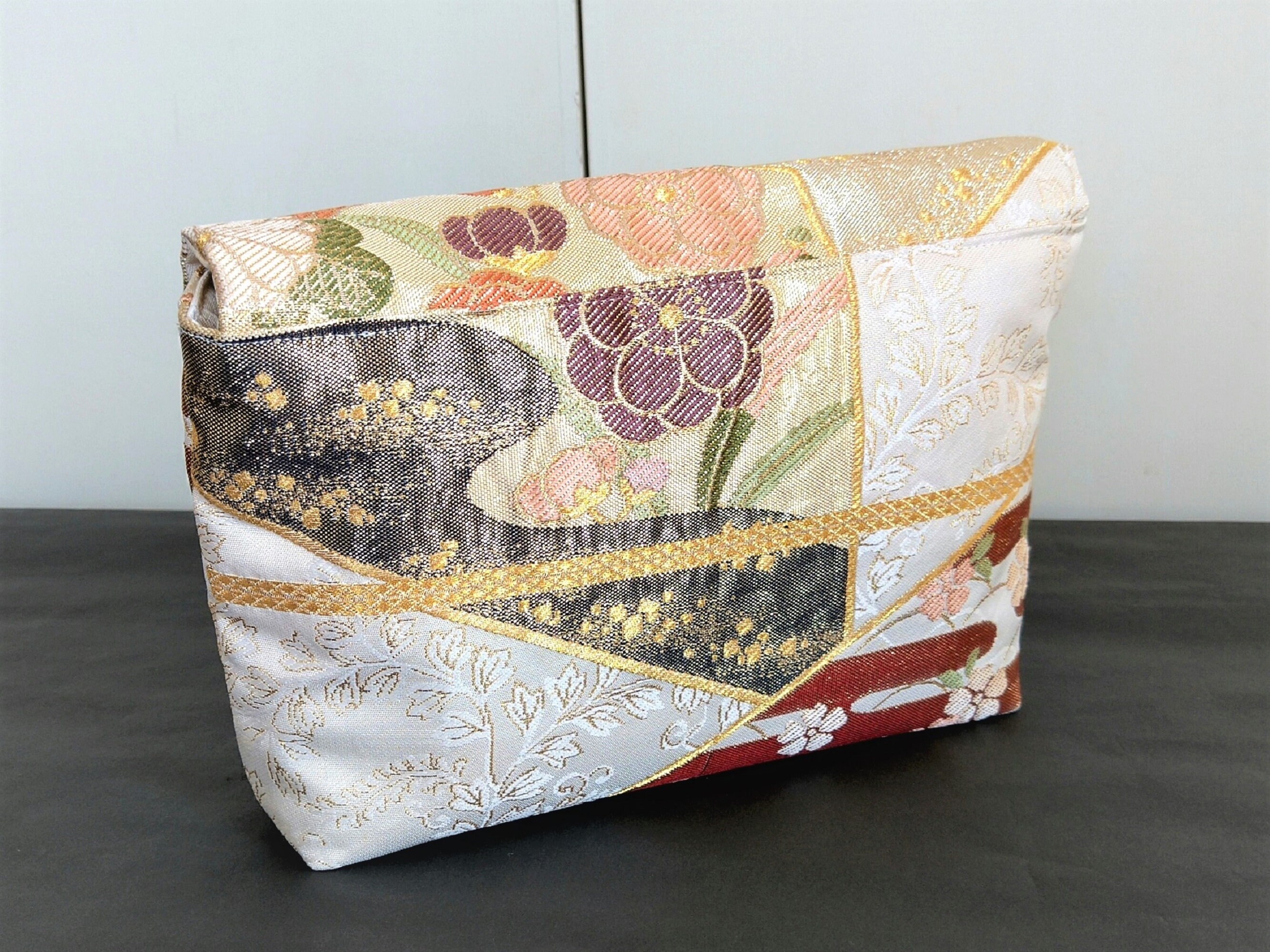 Obi Clutch Bag / 2 Way Bag / Vintage Silk Obi Bag / Flowers Etsy