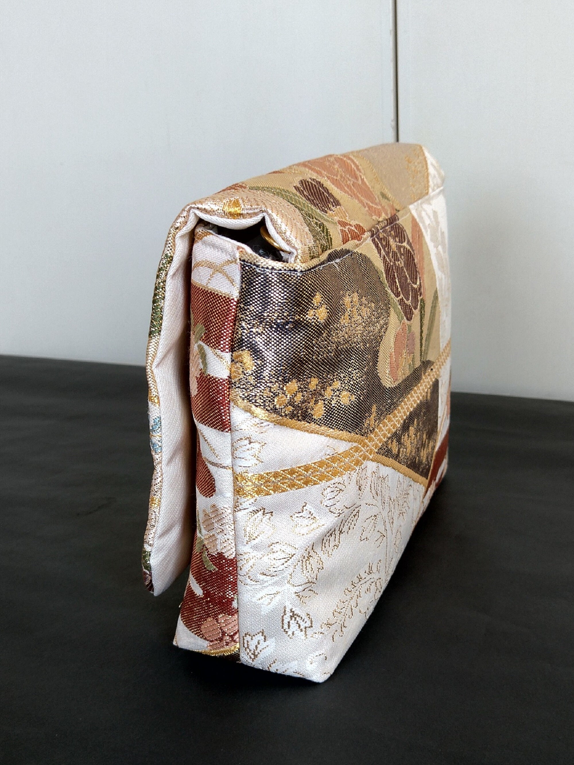 Obi Clutch Bag / 2 Way Bag / Vintage Silk Obi Bag / Flowers Etsy