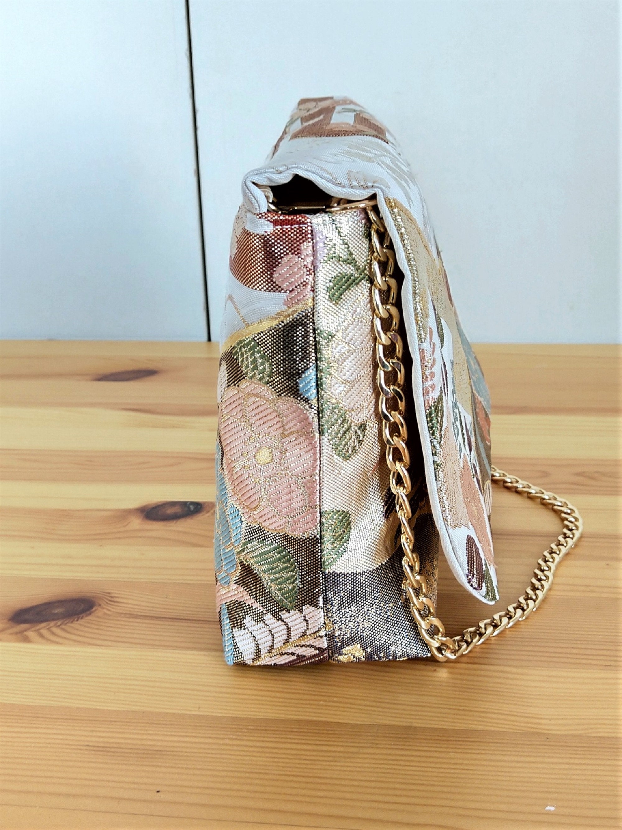 Obi Clutch Bag / 2 Way Bag / Vintage Silk Obi Bag / Flowers Etsy