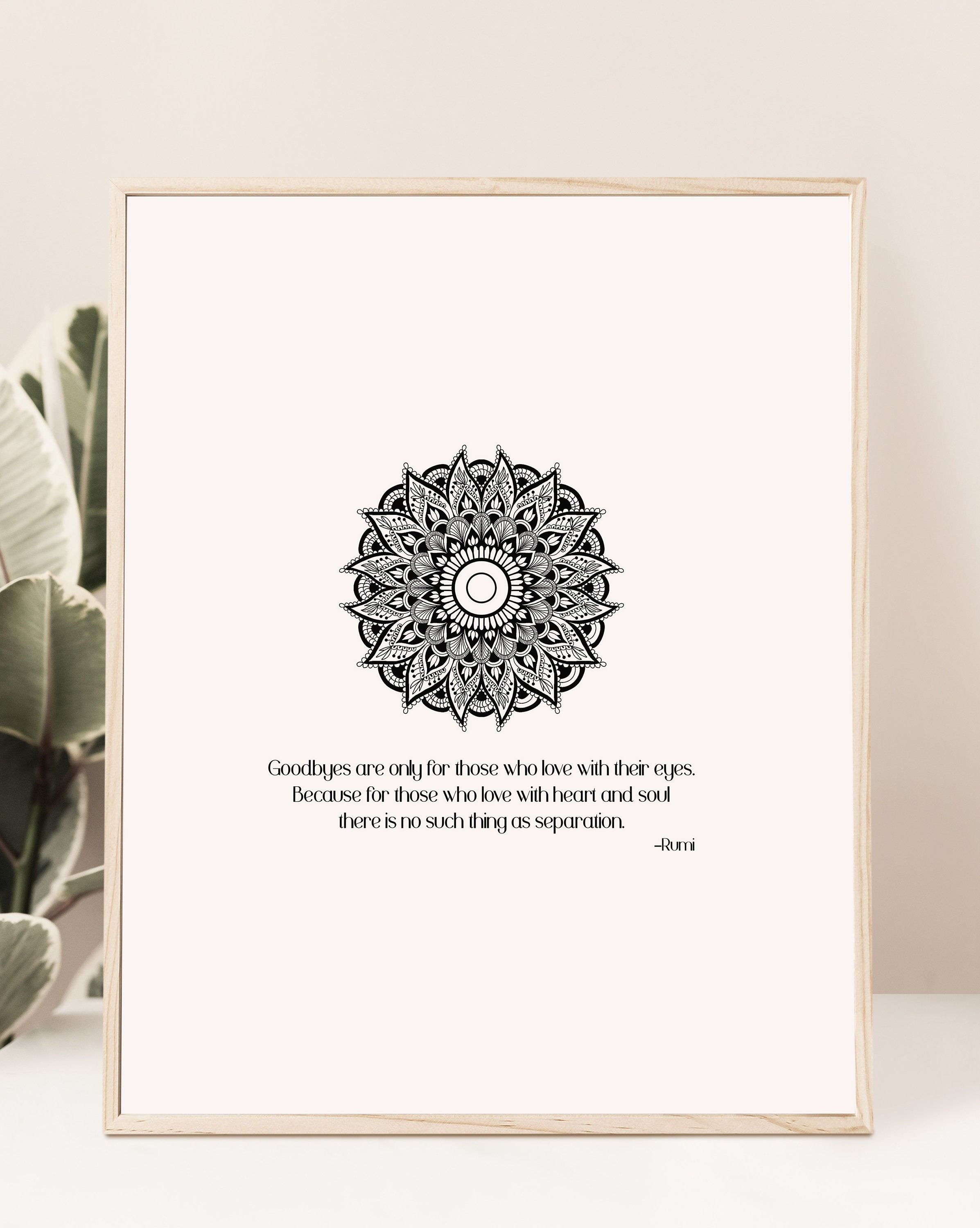 Rumi Goodbyes Quote and Printable Printable Rumi Poem Rumi Quote in Remembrance Print Digital ...