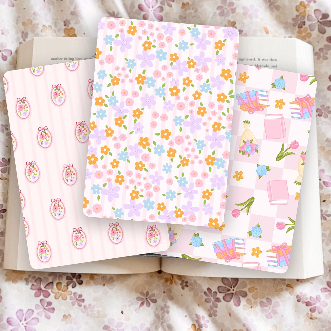 Floral Girlie Kindle Inserts | Spring Summer Flower Bouquet Books Clear ...