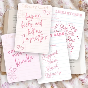 Library Cards Kindle Inserts | Coquette Cutie Clear Case Insert, Bookish Kindle Decor, E-Reader Accessories, Reader Gift
