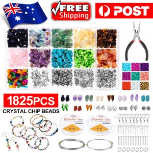 1825pcs DIY Crystal Chip Beads Jewelry Making Kit for Earring Necklace Bracelets