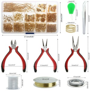 Jewellery Making Findings Kit DIY Wire Pliers Set Starter Tools Necklace Repair image 6