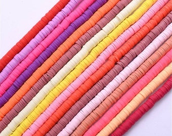 3200PCS Handmade Polymer Clay Beads 10 Strands 6 Mm Flat Round Eco-Friendly DIY