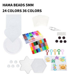 5mm For Perler/Hama Beads Kit Kids Fun DIY Craft 24/36 Colours Set Gift Toys