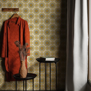 Vlies bedruckte italienische Tapete Back to 70er Jahre Kollektion, moderne Midcentury, helle Farben, geometrisch, pvcfrei