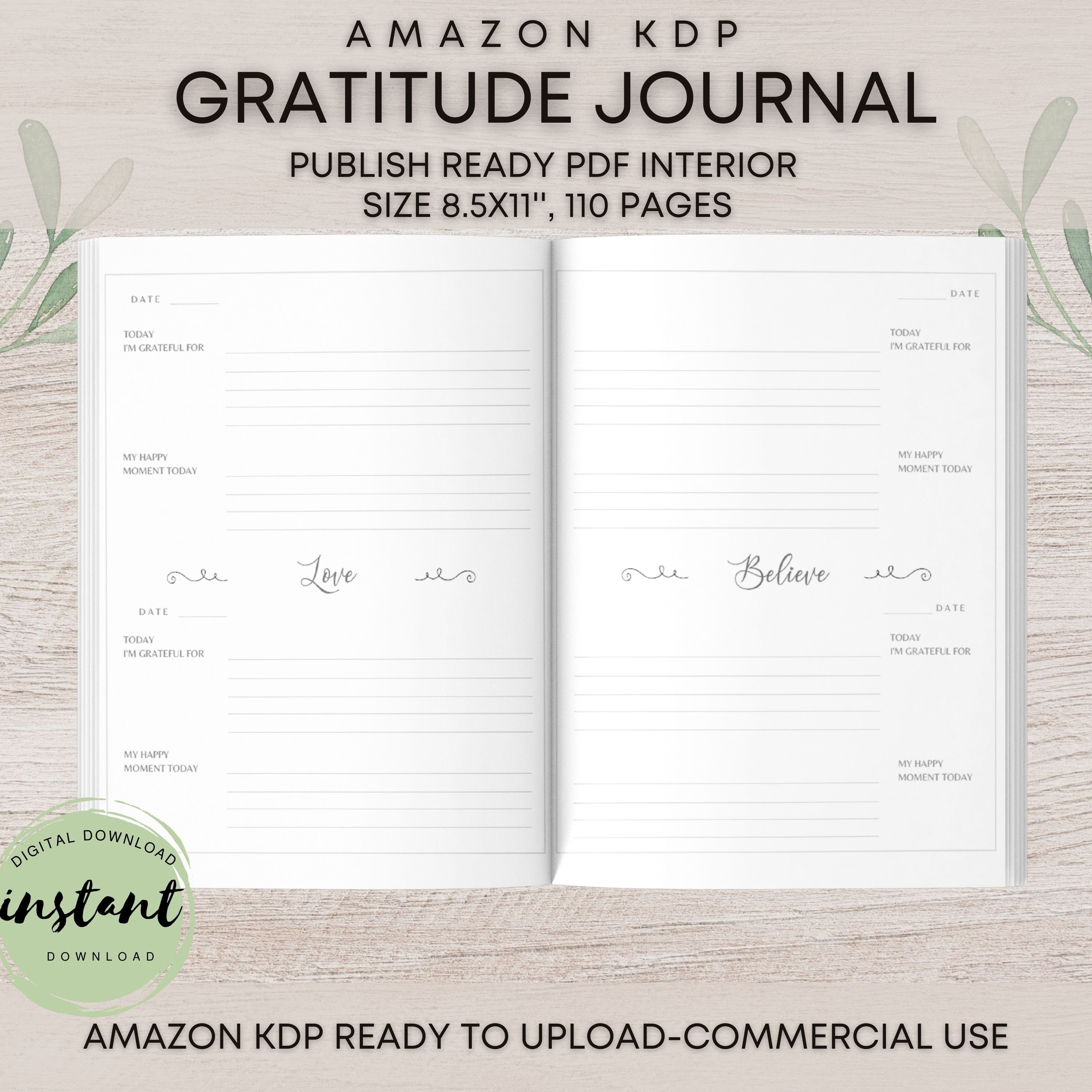 2023 Gratitude Journal KDP Interior #272800 - TemplateMonster